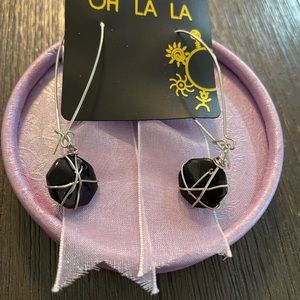 🦩black gemstone earrings 🦩